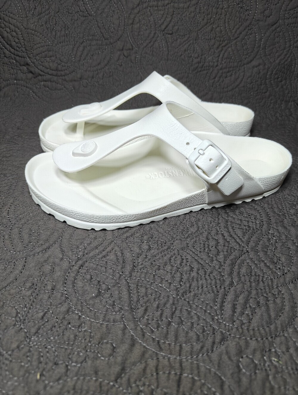 Birkenstock Gizeh EVA White Sandal Thong Unisex Slip On Size Men 6 Women 8